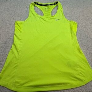 Nike Women's Bright Yellow Racerback Tank Top | DriFit |